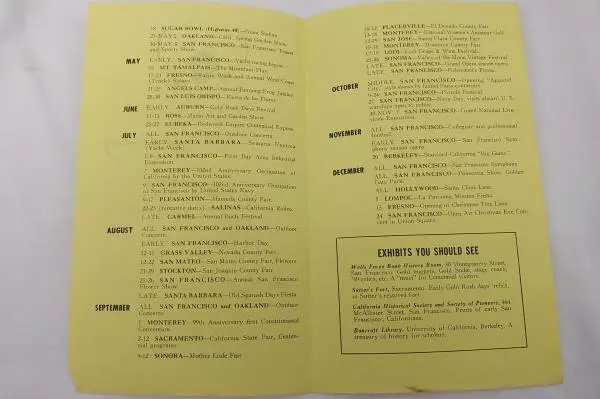 The Chapter In Your Life Entitled San Francisco Book 1947 Event Calendar