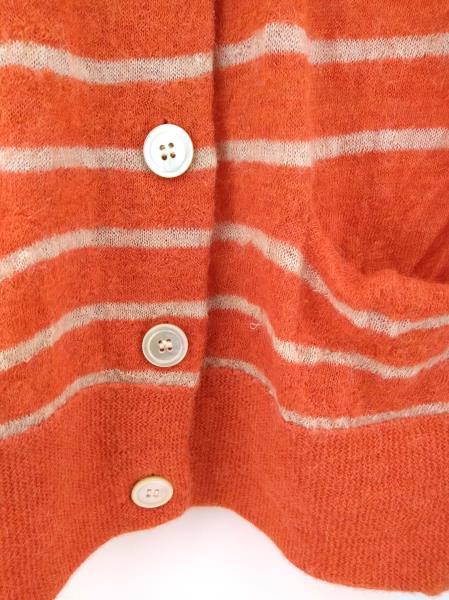 JOIE "Adelia" Cardigan Coral Striped V Neck Sweater 100% Alpaca Wool Women's XS