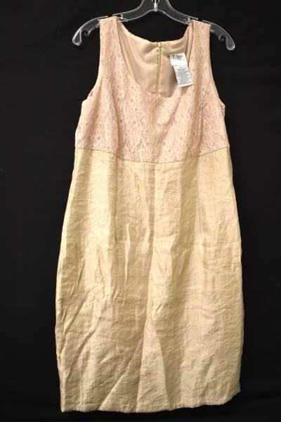 J.Taylor Dress Formal Beige Lacey Bust With Sequins Sparkle Women's Size 16