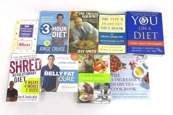 Lot of 9 Health Lifestyle Books Diabetes Cookbook Jorge Cruise 3 Hour Diet