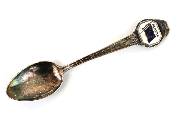 Alaska Flag Enamel Souvenir Collector Spoon