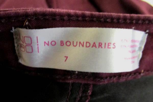 Skinny Jeans No Boundaries Dark Wine Cotton Blend Women's Teen Size 7