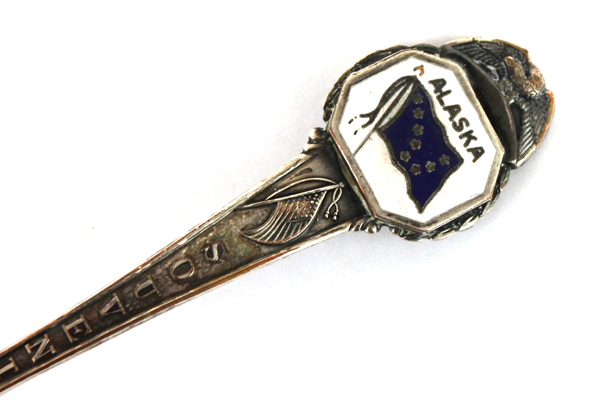 Alaska Flag Enamel Souvenir Collector Spoon