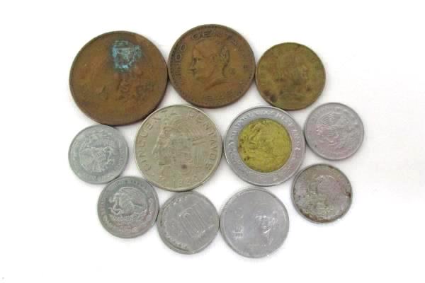 Lot of 11 Coins From Mexico 1944 - 1998 5 Centavos - 10 Pesos