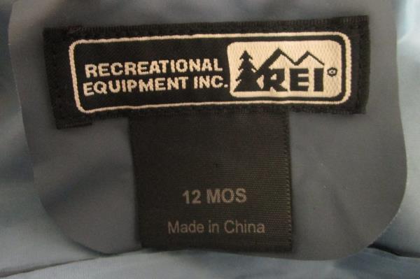 Set Of Rain Gear REI Greyish-Blue Easy Fasten Coat And Bottoms Youth Size 12 MOS
