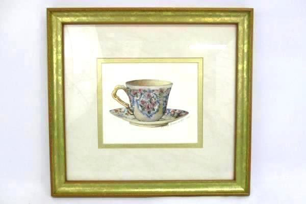 Carolyn Shores Wright Framed Art Print Rose English Bone China Tea Cup
