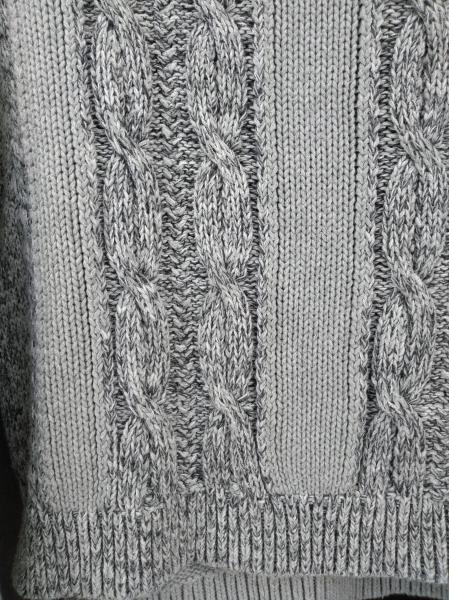 ARMANI EXCHANGE A|X Sweater Gray Cable Knit Cotton Blend Hi Lo Hem Women's M