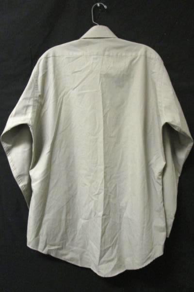 Button Up Dress Shirt Hampshire House Dark Beige Polester Blend Men's S 16-32/33