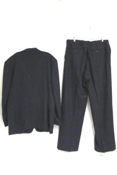 Lot of Two Jacket Bottom Suit Set GB Baroni Navy Blue 100% Wool Men's Size 44L