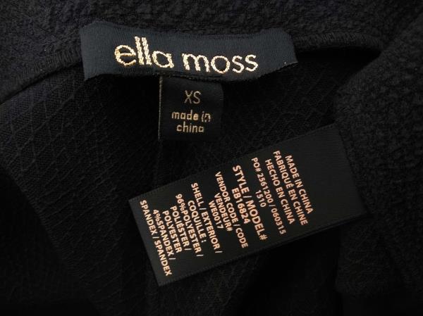 ELLA MOSS "Serena" Pant Black Textured Crepe Slim Leg Sz XS NWT $178