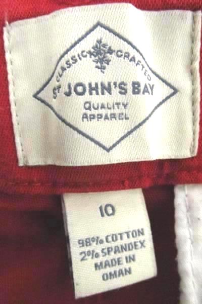 Capri Pants St. John's Bay Red "Chap" Series Women's Size 10 (Faux Back Pockets)