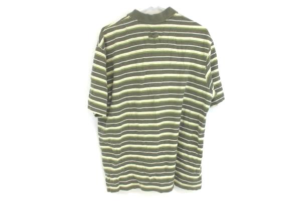 Columbia XCO Striped Polo Green Yellow White Button Up Men's Size Large
