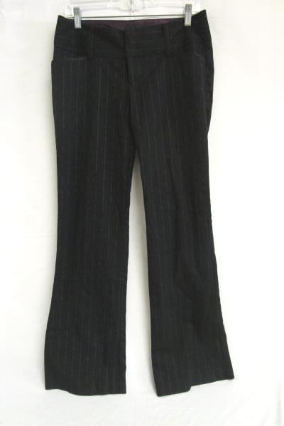 Women's Black Silver Pinstripe Bootcut Dress Pants By XXi Size 7
