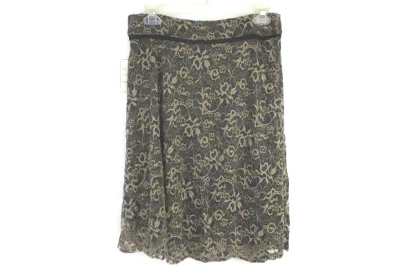 Lily Skirt Women's Size Large Style 2388 Lace Taupe Elastic Waist w/ Tags