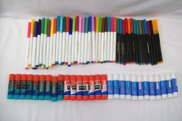 Craft Supply's Lot: Markers, Glue Sticks, Stickers