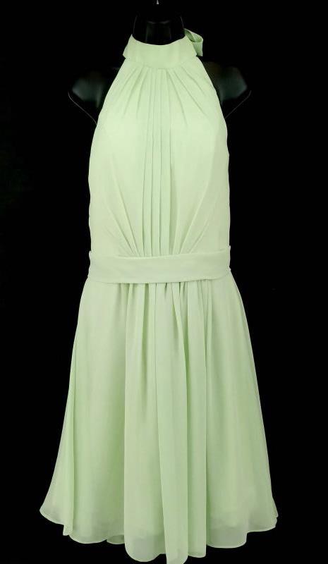 Green Chiffon Halter Dress Formal Bridesmaid Princess Tiana Cosplay Women's Sz 8