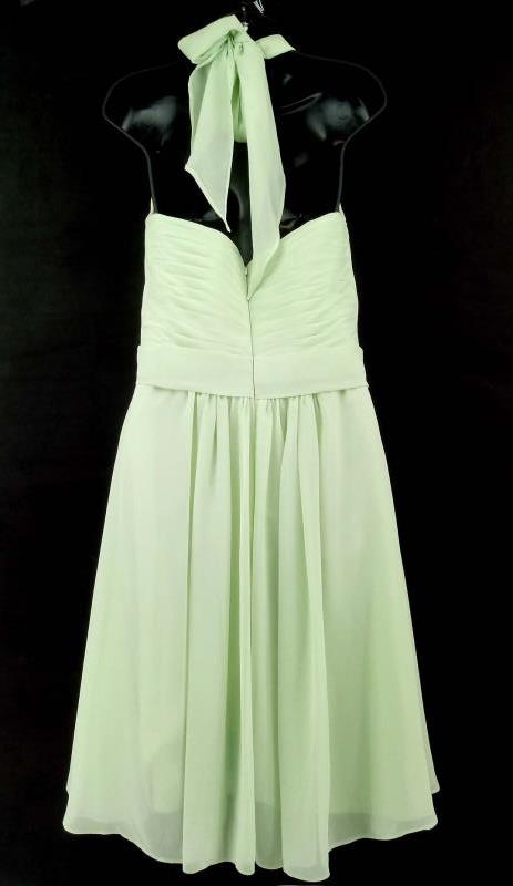 Green Chiffon Halter Dress Formal Bridesmaid Princess Tiana Cosplay Women's Sz 8