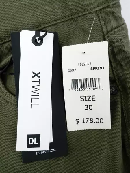 DL1961 Jeans Azalea Relaxed Skinny X Twill Sprint Green Size 30 New With Tags