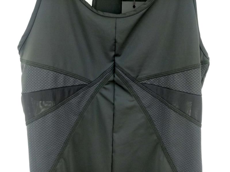 SOLOW Herringbone Tank Black Racerback Mesh Panels Activewear Womens Sz L NWT