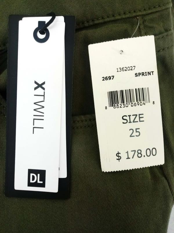 DL1961 Jeans Azalea Relaxed Skinny X Twill Sprint Green Sz 25 NWT $178