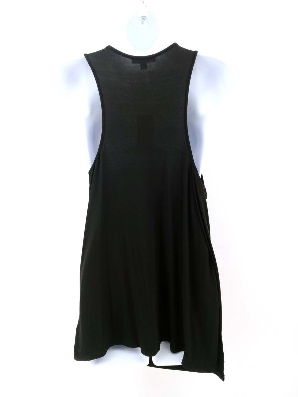 ELLA MOSS "Bella" Drape Tank Black Asymmetrical Side Slit Sz M NWT $98