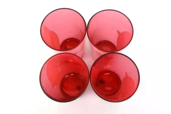 Four Red Plastic Santa Glasses From Target Four Inches Year 2013