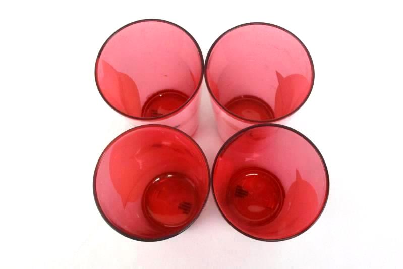 Four 4.5" Red Plastic Santa Glasses From Target 09/13