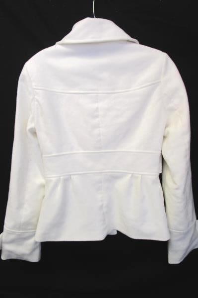 Button Up Coat BB Dakota Eggshell White 90% Polyester Women's Size S