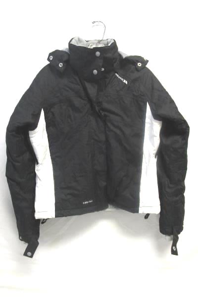 Men's Black White Coat Detachable Hood By Trespass Size S 100% Polyester