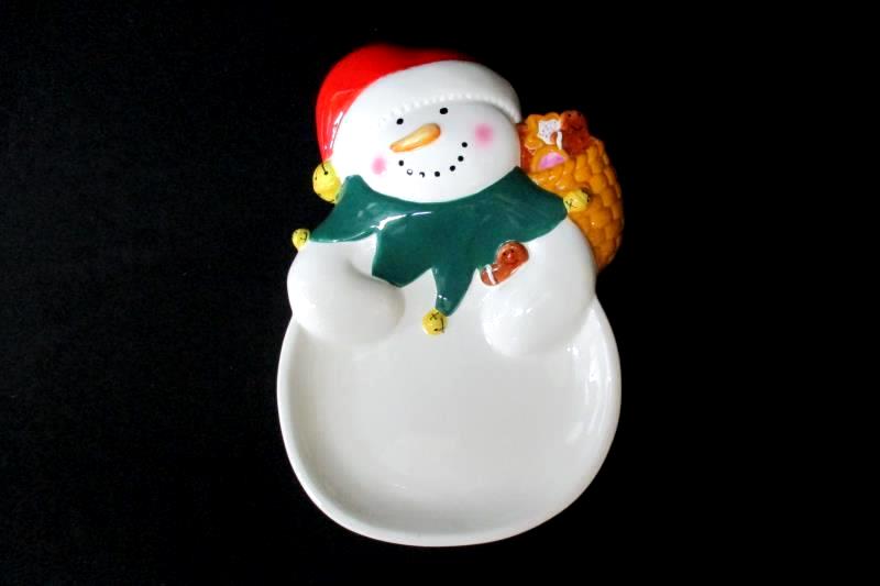 Hallmark Ceramic Snowman Cookie Tray 11"