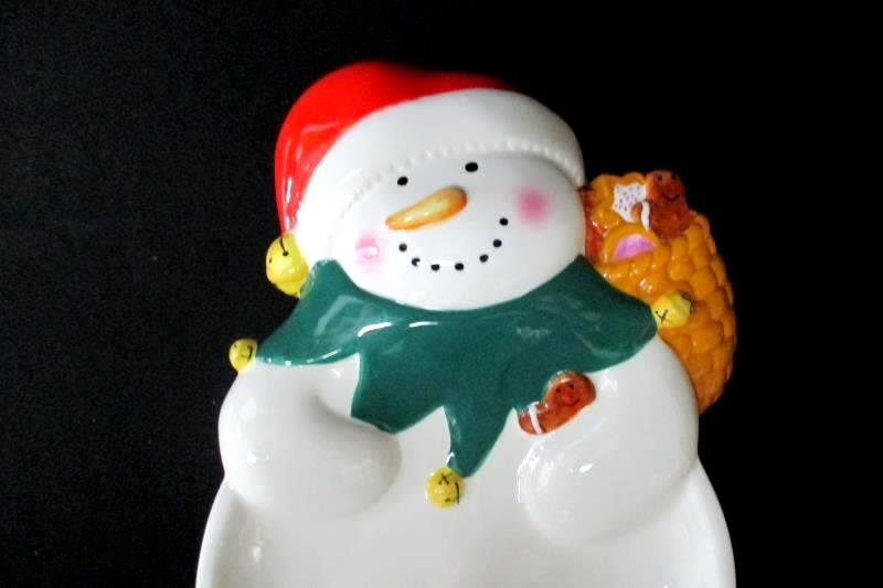 Hallmark Ceramic Snowman Cookie Tray 11"
