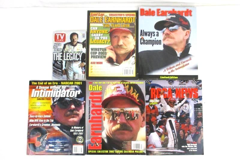 Lot of 6 Dale Earnhardt #3 Magazines Books NASCAR TV Guide RCCA News Last Lap