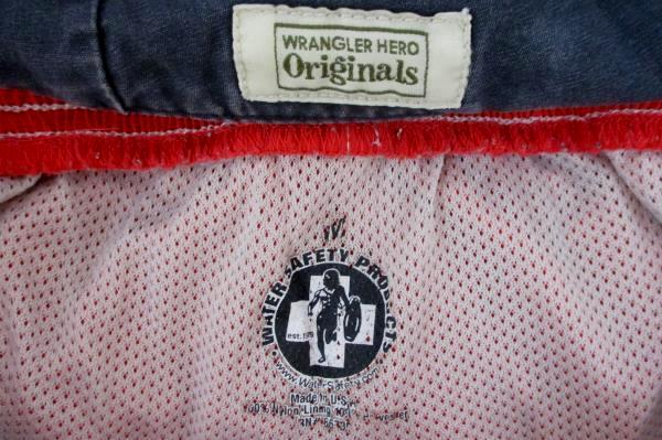 Lot of 2 Medium Men's Shorts Wrangler Gray Shorts + Coral Swim Trunks