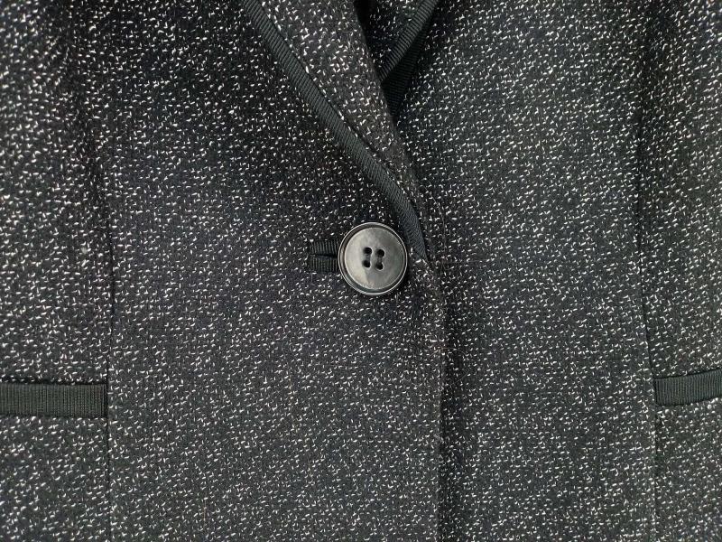 ANN TAYLOR Black Tweed One Button Career Blazer Wool Blend Shawl Lapel Sz 6