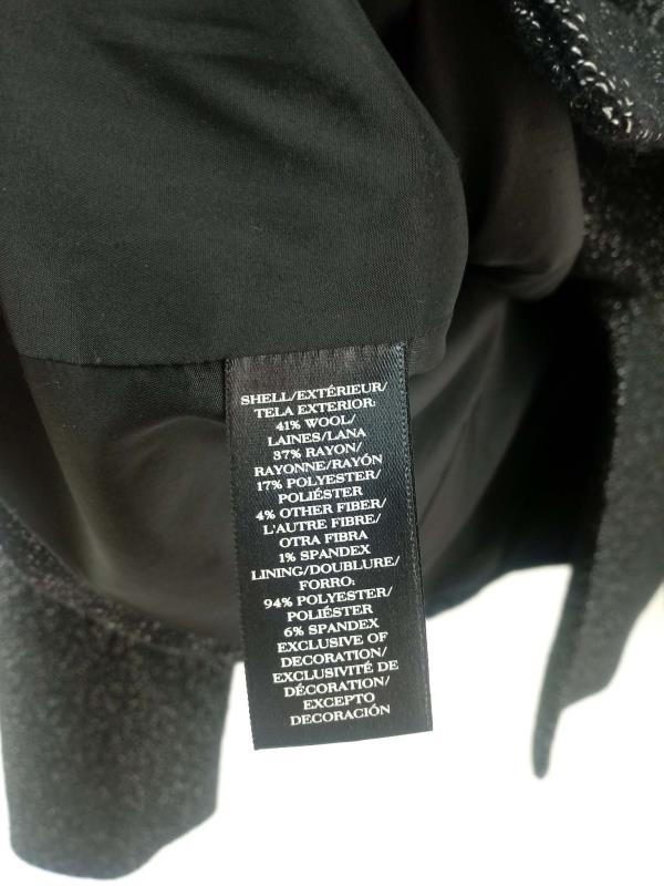 ANN TAYLOR Black Tweed One Button Career Blazer Wool Blend Shawl Lapel Sz 6