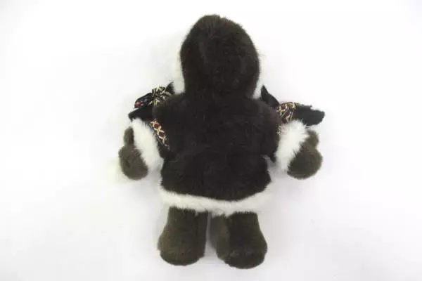 Pair of Eskimo Inuit Arctic Circle Doll Figures One Blinking Eyes Fur Outfits
