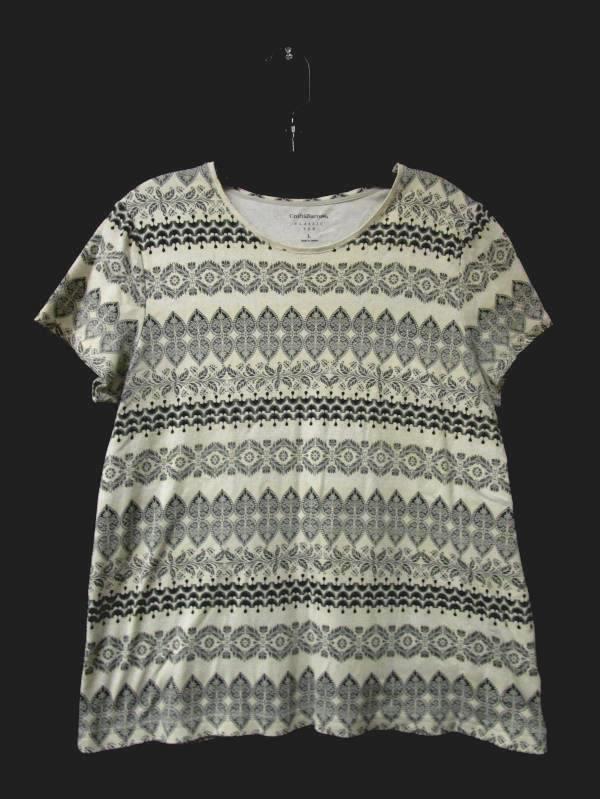 Croft & Barrow Women's Classic Tee Multi-Pattern White Grey Black Size L