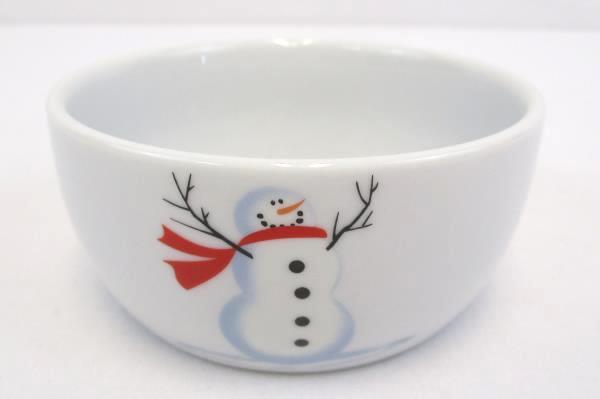 Lot of 4 Mixed Christmas Holiday Dishes 4" Berry Dessert Bowls 6" Snowman Plates