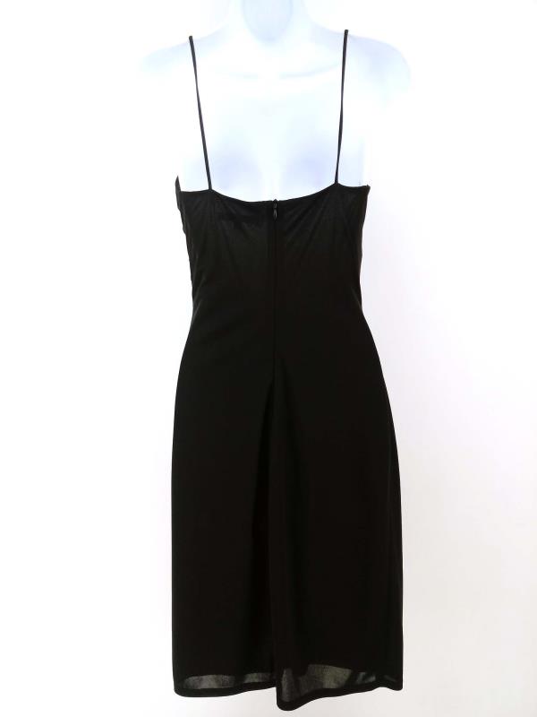 DAVID MEISTER Black Ruched Jersey Slip Dress LBD Cocktail Dress Women's Sz 4