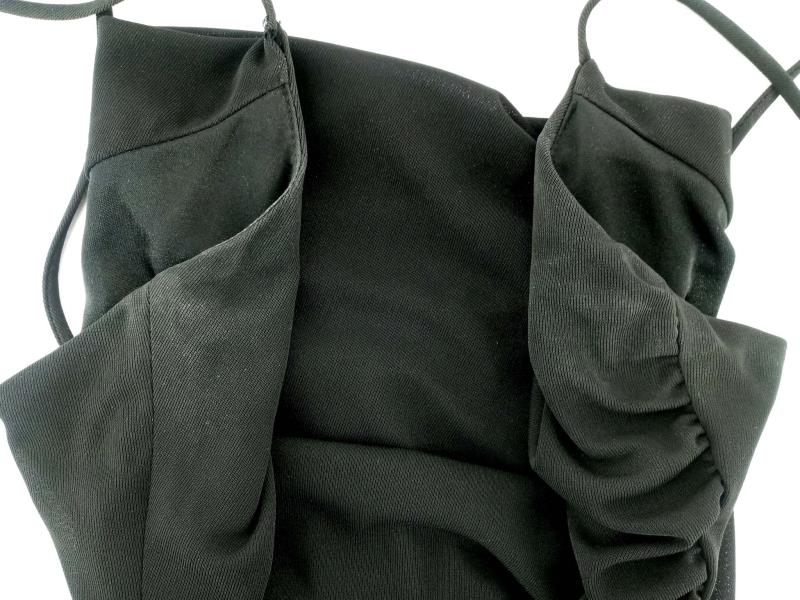 DAVID MEISTER Black Ruched Jersey Slip Dress LBD Cocktail Dress Women's Sz 4