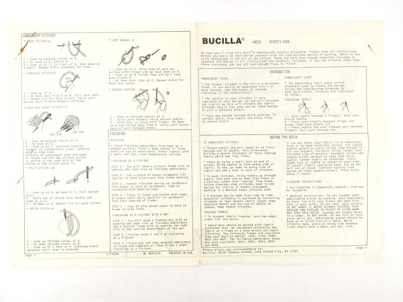 Vtg 70's Bucilla 48512 Needle Etching Embroidery Landscape Wall Panel COMPLETE