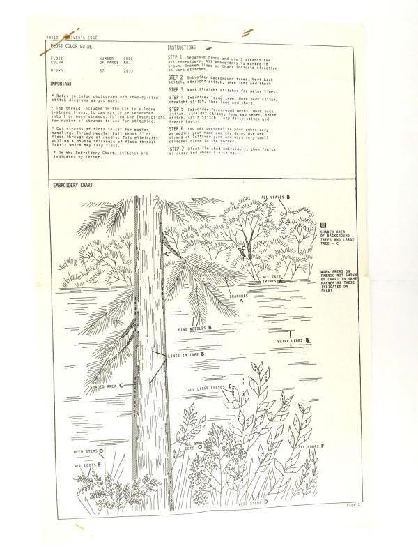 Vtg 70's Bucilla 48512 Needle Etching Embroidery Landscape Wall Panel COMPLETE