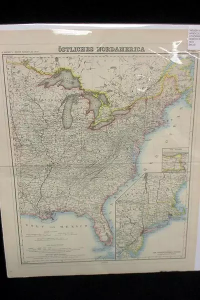 H. Kiepert's Neuer Handatlas No. 37 Hand Colored Lithograph 1887