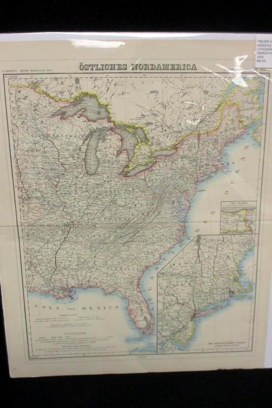 H. Kiepert's Neuer Handatlas No. 37 Hand Colored Lithograph 1887