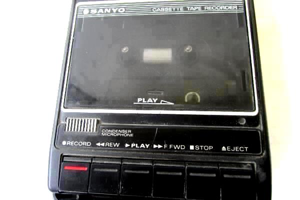 Vintage Cassette Tape Recorder Slim 2 By Sanyo 6.0V ADP-1