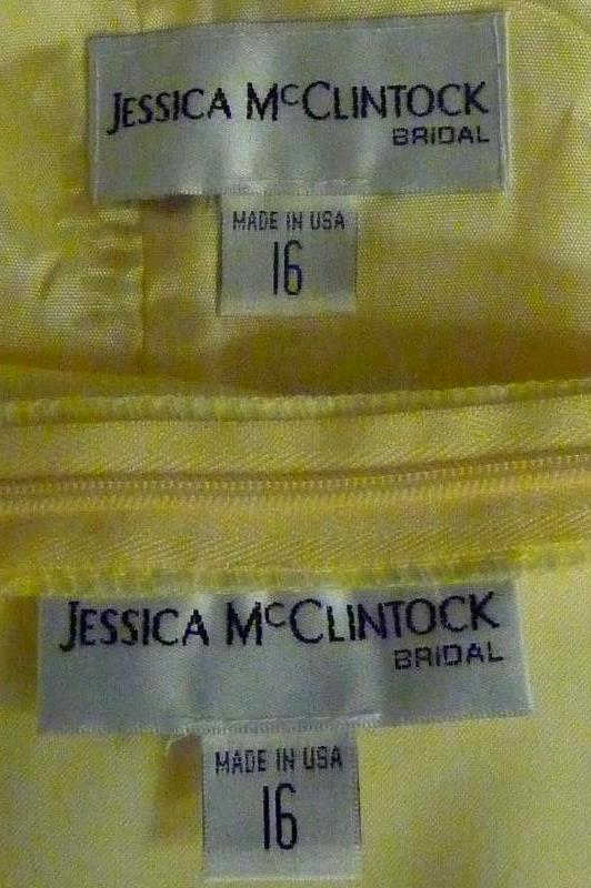 Jessica McClintock Bridal Women's 2pc Lace Up Corset Yellow Formal Gown Sz 16