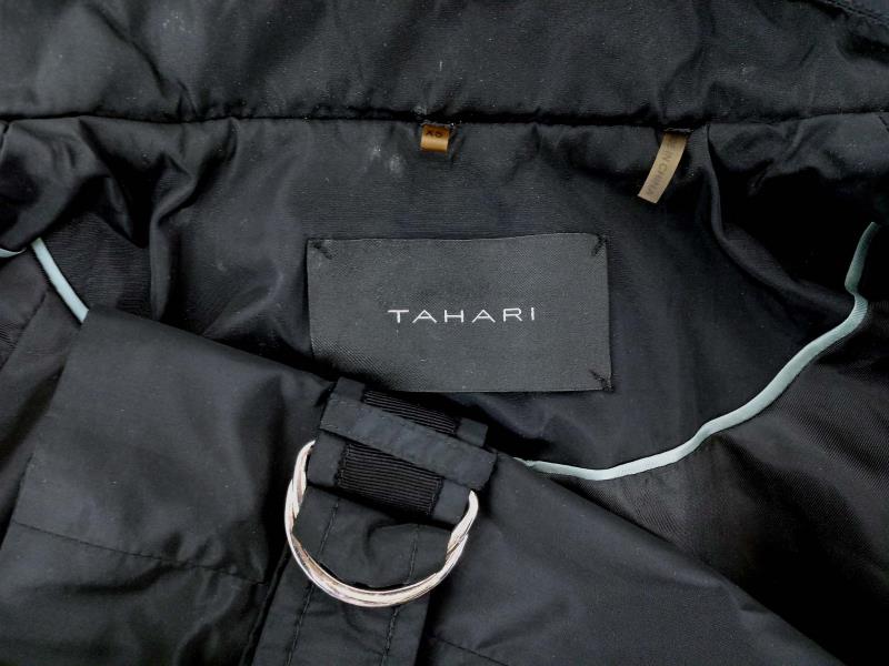 TAHARI Trench Coat Double Breasted Black Waterproof Women's XS