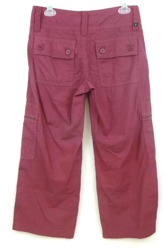 Billy Blues Women's Wide Leg Burgundy Red Capri Cropped Pants Size 0