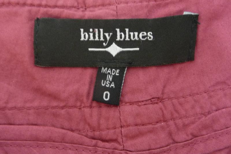 Billy Blues Women's Wide Leg Burgundy Red Capri Cropped Pants Size 0
