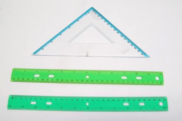 Office Supplies ~ Letter Opener 2 Rulers Stapler Triangle Ruler Hanging Folders